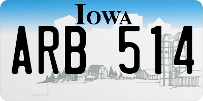 IA license plate ARB514