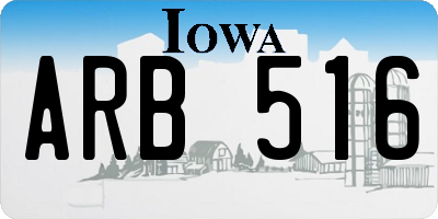IA license plate ARB516