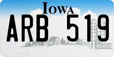 IA license plate ARB519
