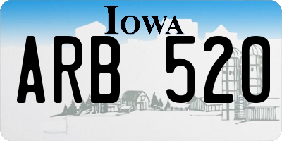 IA license plate ARB520
