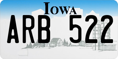 IA license plate ARB522