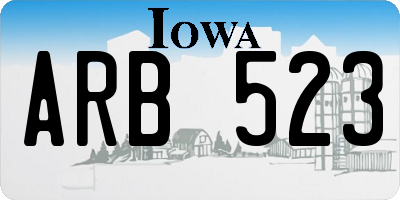 IA license plate ARB523