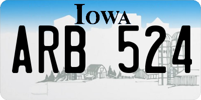IA license plate ARB524