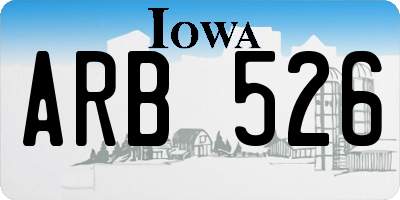 IA license plate ARB526