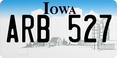 IA license plate ARB527