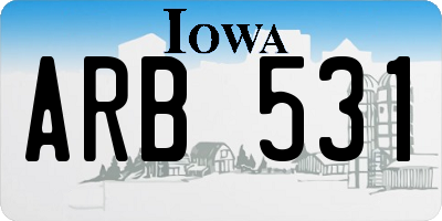 IA license plate ARB531