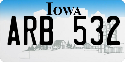 IA license plate ARB532