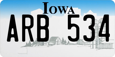 IA license plate ARB534