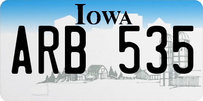 IA license plate ARB535