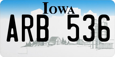 IA license plate ARB536