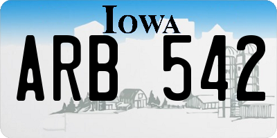 IA license plate ARB542