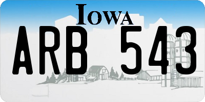 IA license plate ARB543