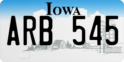 IA license plate ARB545