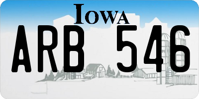 IA license plate ARB546