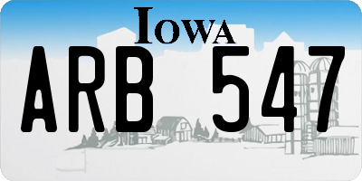IA license plate ARB547