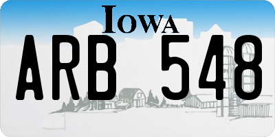 IA license plate ARB548