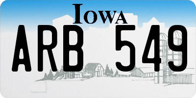 IA license plate ARB549