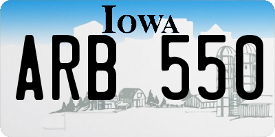 IA license plate ARB550