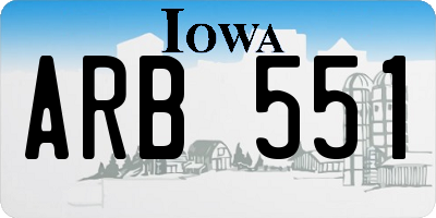IA license plate ARB551