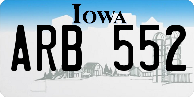 IA license plate ARB552