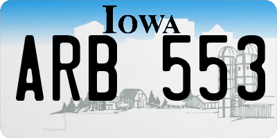 IA license plate ARB553