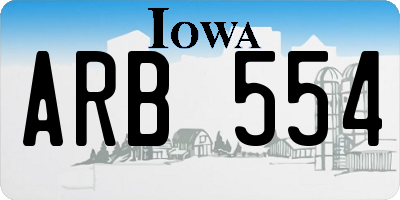 IA license plate ARB554