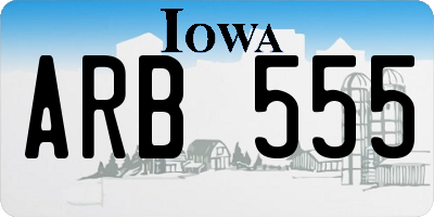 IA license plate ARB555