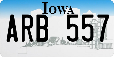 IA license plate ARB557