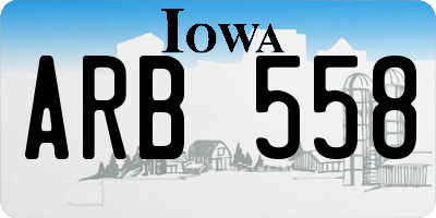 IA license plate ARB558