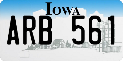 IA license plate ARB561