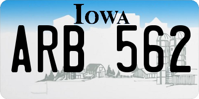 IA license plate ARB562