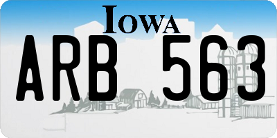 IA license plate ARB563