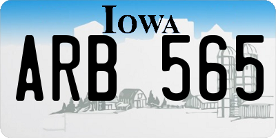 IA license plate ARB565