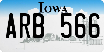 IA license plate ARB566