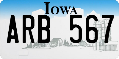 IA license plate ARB567
