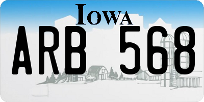 IA license plate ARB568