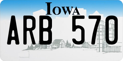IA license plate ARB570