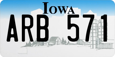 IA license plate ARB571