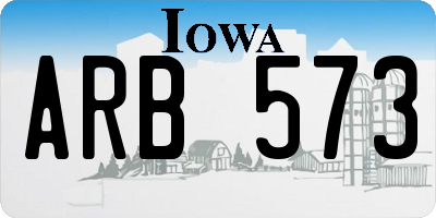 IA license plate ARB573