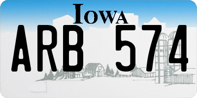 IA license plate ARB574
