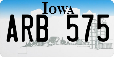 IA license plate ARB575