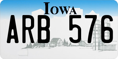 IA license plate ARB576