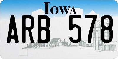 IA license plate ARB578