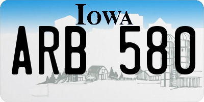 IA license plate ARB580