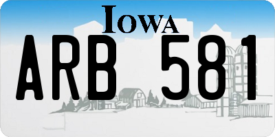 IA license plate ARB581