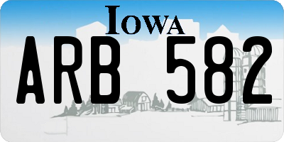 IA license plate ARB582