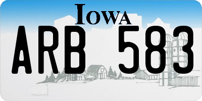 IA license plate ARB583