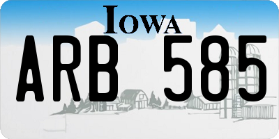 IA license plate ARB585