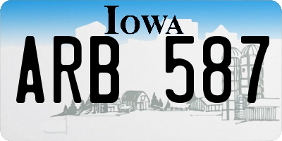 IA license plate ARB587