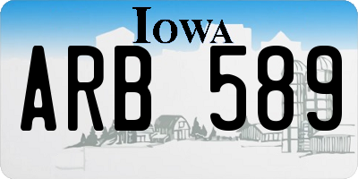 IA license plate ARB589
